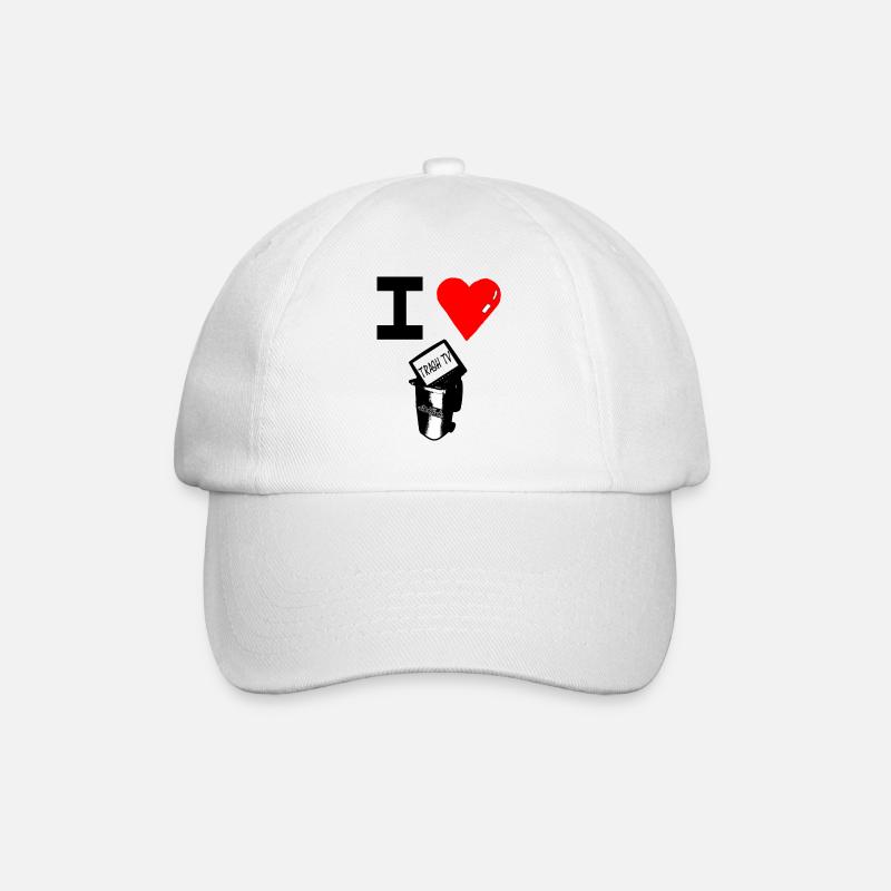 I HEART TRASH TV by RichArt - Baseball Cap - white/white