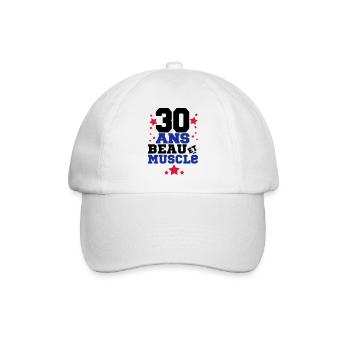 30 ANS BEAU ET MUSCLé,citations,message - Casquette classique - blanc/blanc - Devant