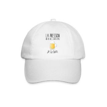 La pression on ne me la met pas je la bois - Casquette classique - blanc/blanc - Devant