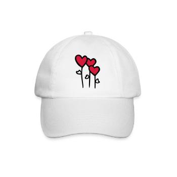 fleurs de coeur - Casquette classique - blanc/blanc - Devant