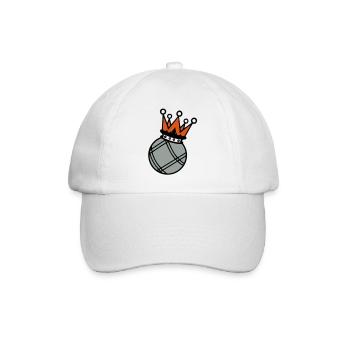 Krone König Krone Petanque boule1 - Baseballkappe - Weiß/Weiß - Vorne