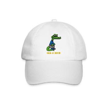 Money Krokodil, crocodile, alt, rich, sungalses - Baseballkappe - Weiß/Weiß - Vorne