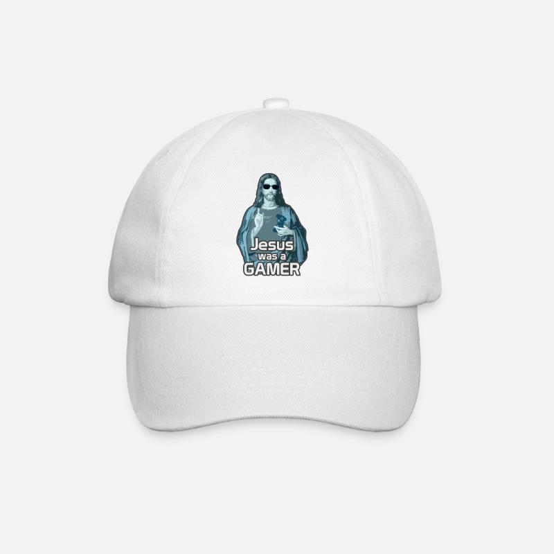 Gamer Jesus Christ - Baseballkappe - Weiß/Weiß
