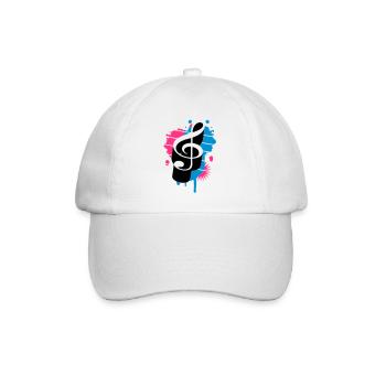 une clé de sol comme un graffiti - Casquette classique - blanc/blanc - Devant