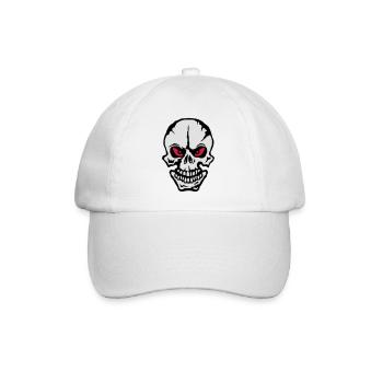 death head skull head look wicked dead 1 - Baseball Cap - white/white - Front