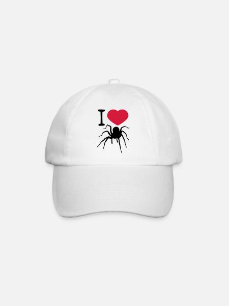 herz liebe i love spinne vogelspinne design clipar - Baseballkappe - Weiß/Weiß