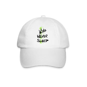cool Kids never sleep - Baseballkappe - Weiß/Weiß - Vorne