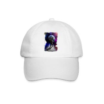Astronaut on the moon psychedelic goa gift - Baseball Cap - white/white - Front