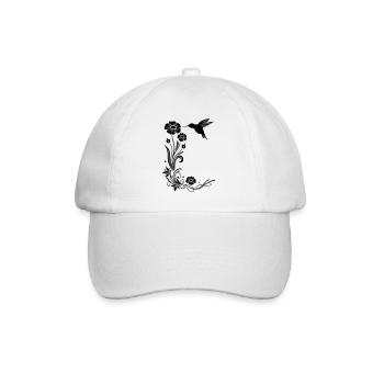 Motif floral avec des fleurs et colibris. - Casquette classique - blanc/blanc - Devant
