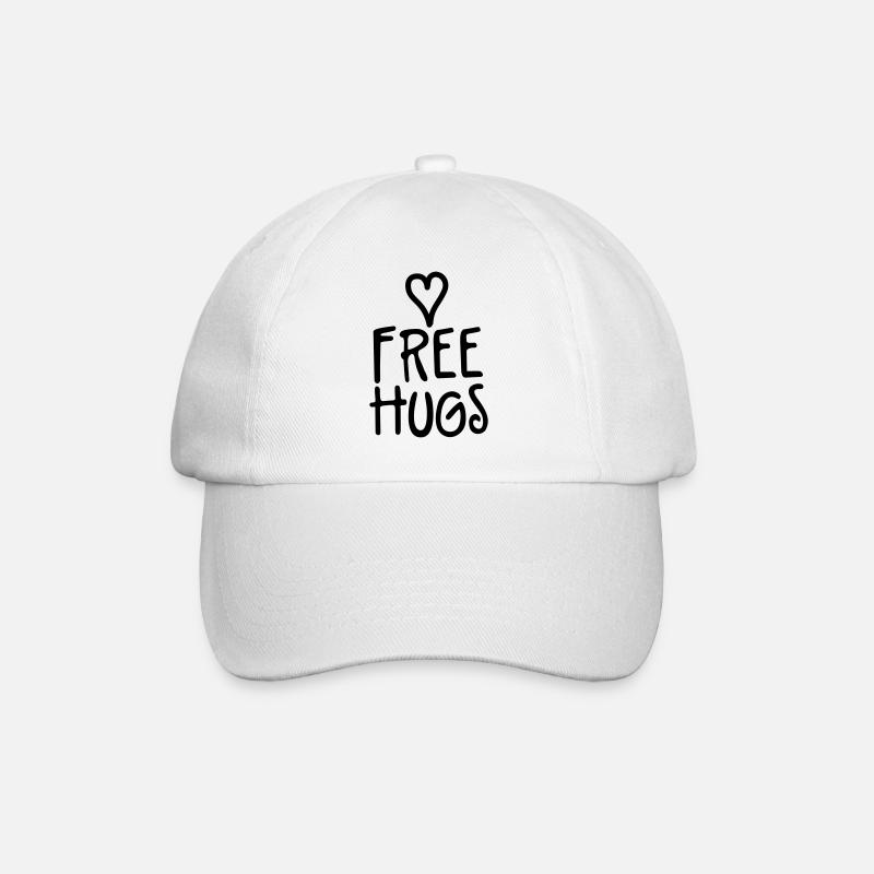 free hugs - Baseball Cap - white/white