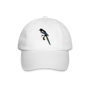 Elster, Rabe, Vogel - Baseballkappe - Weiß/Weiß - Vorne