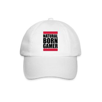 Natural Born Gamer Logo - Baseballkappe - Weiß/Weiß - Vorne