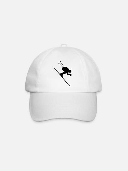 Skifahrer Downhill - Baseballkappe - Weiß/Weiß