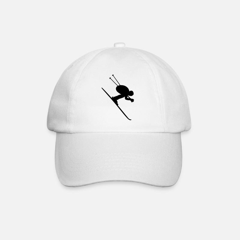Skifahrer Downhill - Baseballkappe - Weiß/Weiß
