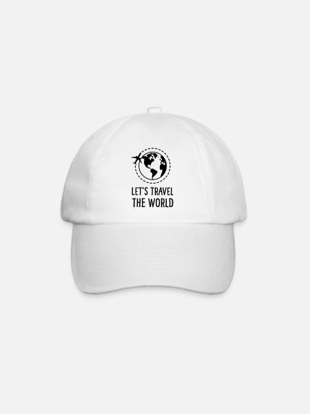Let's Travel the World - Baseballkappe - Weiß/Weiß