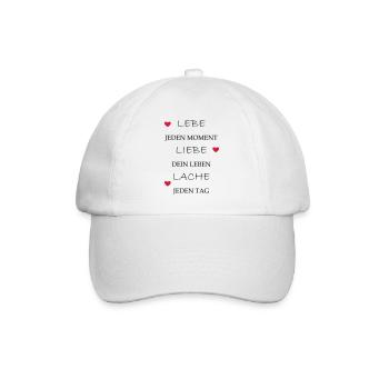 lebe liebe lache - Baseballkappe - Weiß/Weiß - Vorne