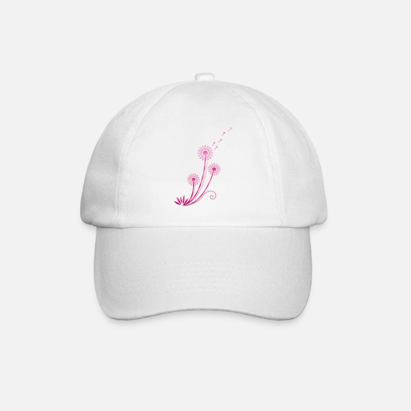 Dandelion, Blowball, summer, spring, gift, flower - Baseball Cap - white/white