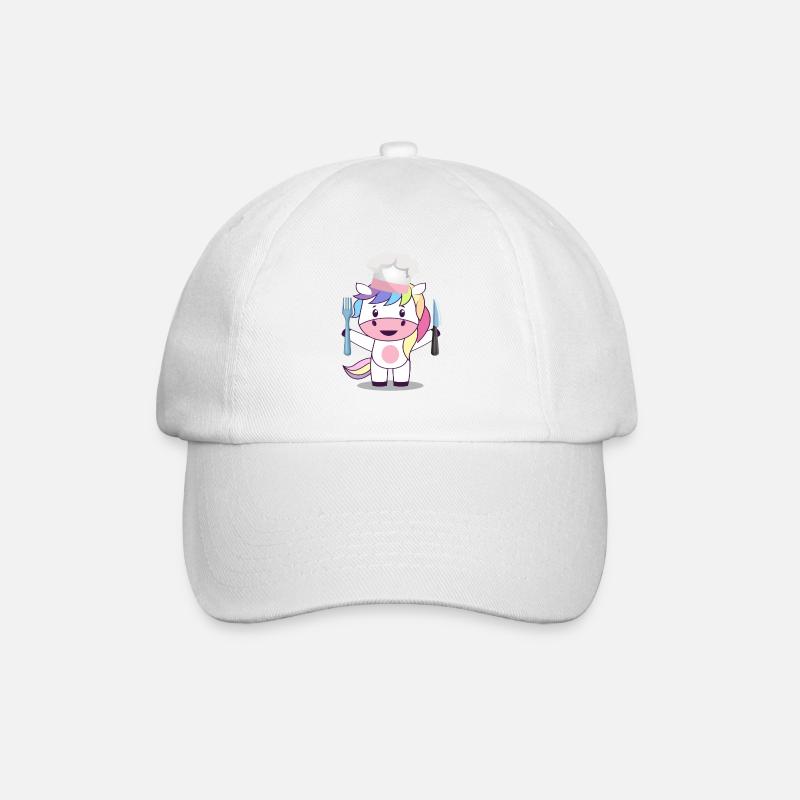 Einhorn Regenbogen Koch Geschenk Unicorn - Baseballkappe - Weiß/Weiß
