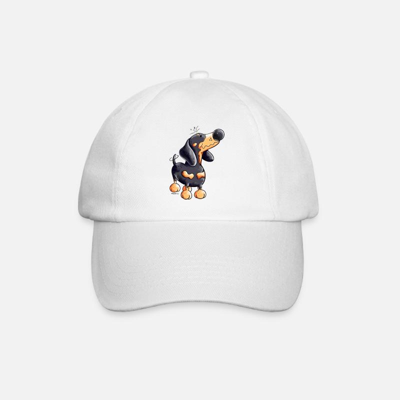 Lustiger Dackel - Baseballkappe - Weiß/Weiß