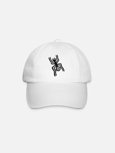 Nazca lines, the spider - Baseball Cap - white/white