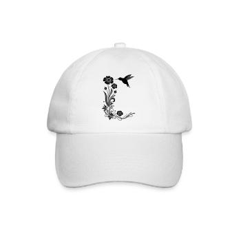 Motif floral avec des fleurs et colibris. - Casquette classique - blanc/blanc - Devant