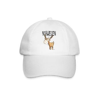 Elch aus Norwegen - Elche - Hirsch - Geschenk - Baseballkappe - Weiß/Weiß - Vorne