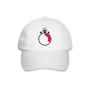 stopuhr_02 - Baseballkappe - Weiß/Weiß - Vorne