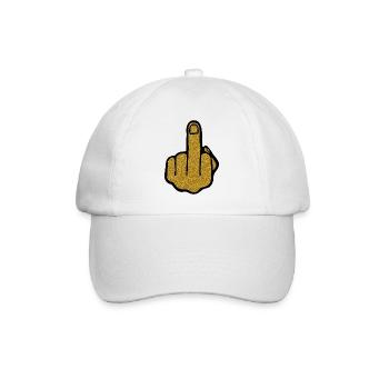 Goldener Mittelfinger - Baseballkappe - Weiß/Weiß - Vorne