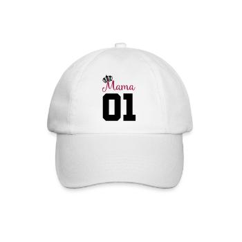 mama 01 - Baseballkappe - Weiß/Weiß - Vorne