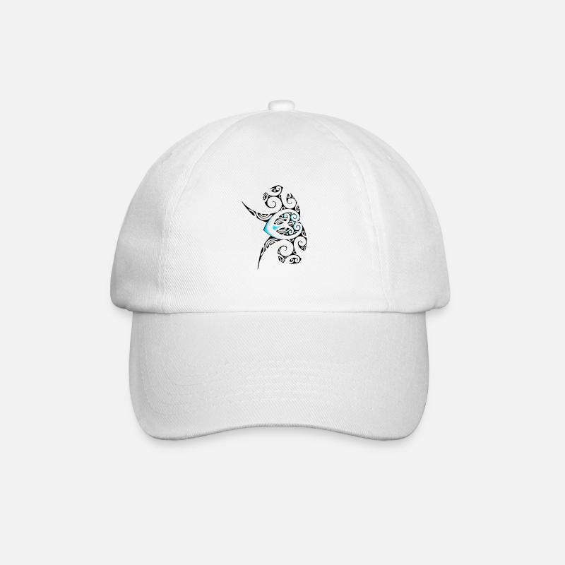 Polynesia tattoo art ocean turtle - Baseball Cap - white/white