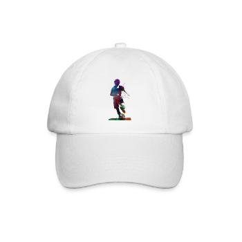 joueur de football 2 sport art - Casquette classique - blanc/blanc - Devant