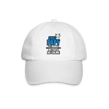 chez papy et mamie je peux faire toutes mes bêtise - Casquette classique - blanc/blanc - Devant