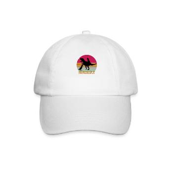 papasaurus rex dinosaur trex papa gift - Baseball Cap - white/white - Front