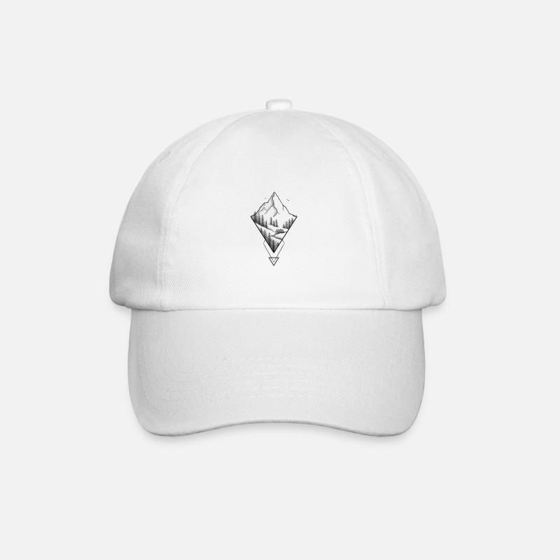Triangle Mountain - Baseball Cap - white/white