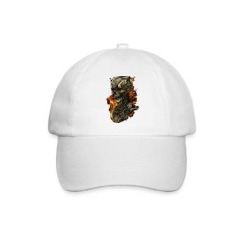 Skull cyborg - Baseballkappe - Weiß/Weiß - Vorne
