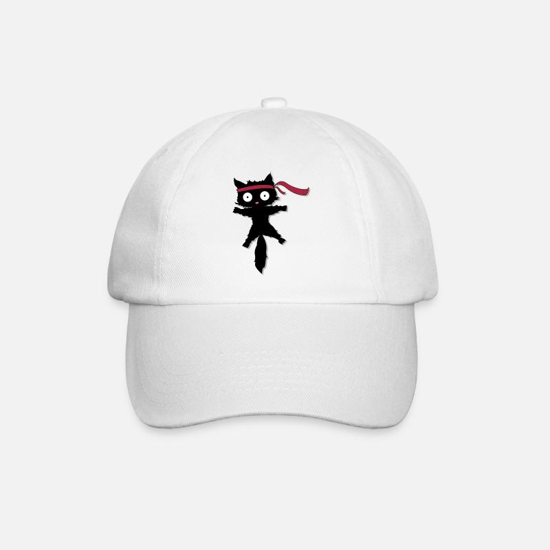 Ninja Protector in Cat Form - Baseball Cap - white/white