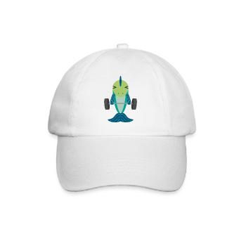 Fish Weightlifting Power Sports Gift - Baseball Cap - white/white - Front