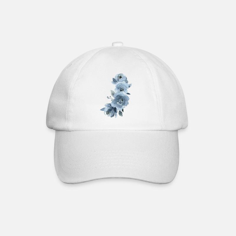 Fleurs bleues - Casquette classique - blanc/blanc