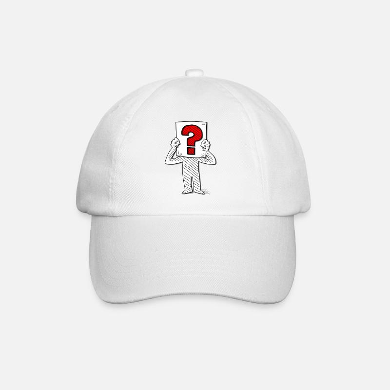 Question, point d’interrogation, auteur de questions, inconnu - Casquette classique - blanc/blanc