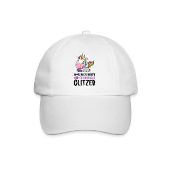 Noch näher es klatscht Glitzer Einhorn Geschenk - Baseballkappe - Weiß/Weiß - Vorne