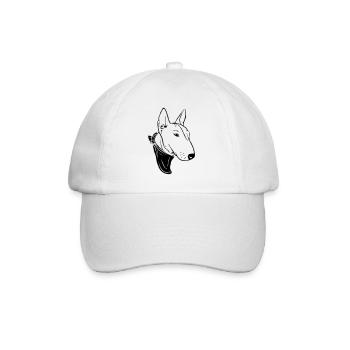 Bull terrier with scarf - Baseball Cap - white/white - Front