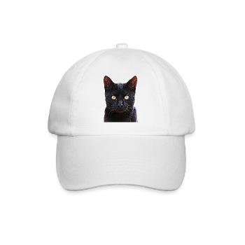 Cat black cat cats cat cats - Baseball Cap - white/white - Front