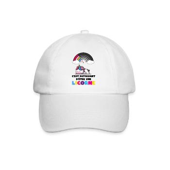 C'est fatiguant d'être une licorne Humour Fille - Casquette classique - blanc/blanc - Devant