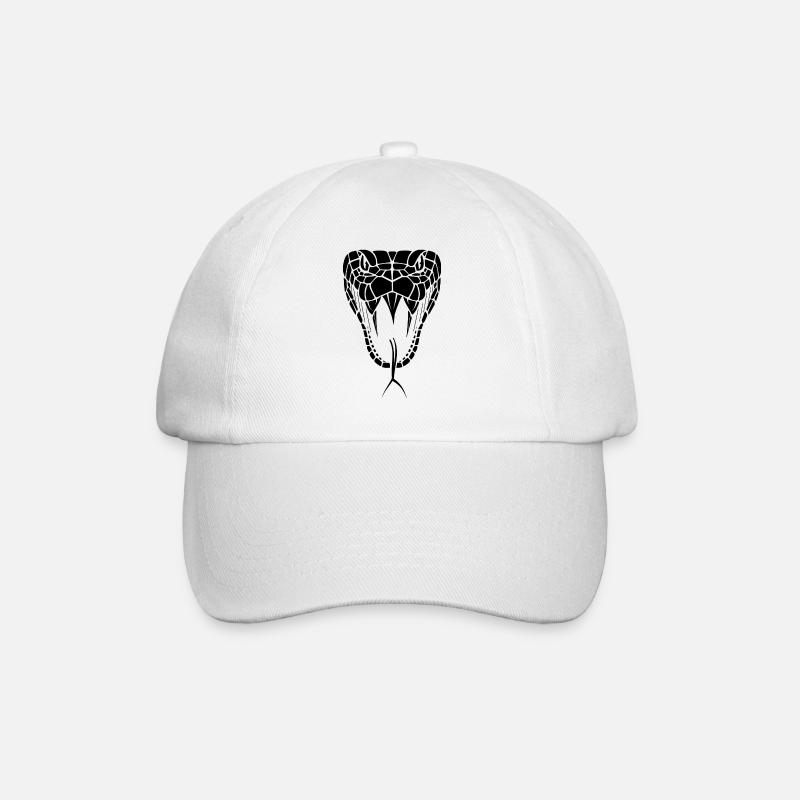 Minimal Cobra Schlangen - Baseballkappe - Weiß/Weiß