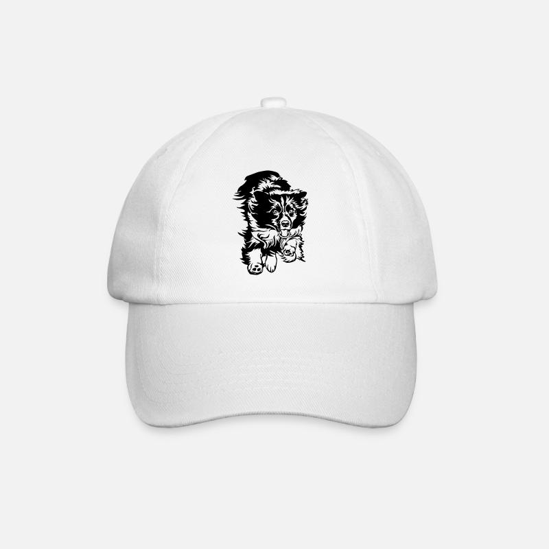 Border Collie - Baseballkappe - Weiß/Weiß
