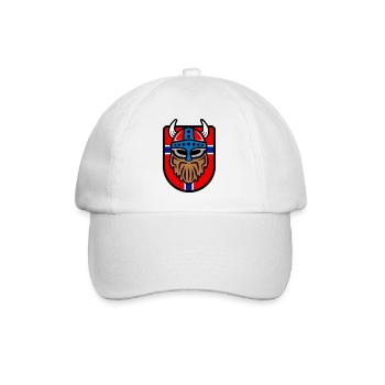 Cool Viking logo with Norwegian flag - Baseball Cap - white/white - Front
