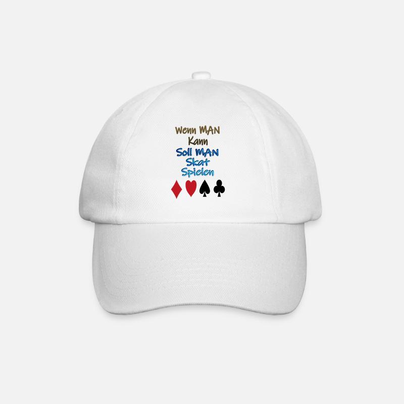 Skat Design - Baseballkappe - Weiß/Weiß