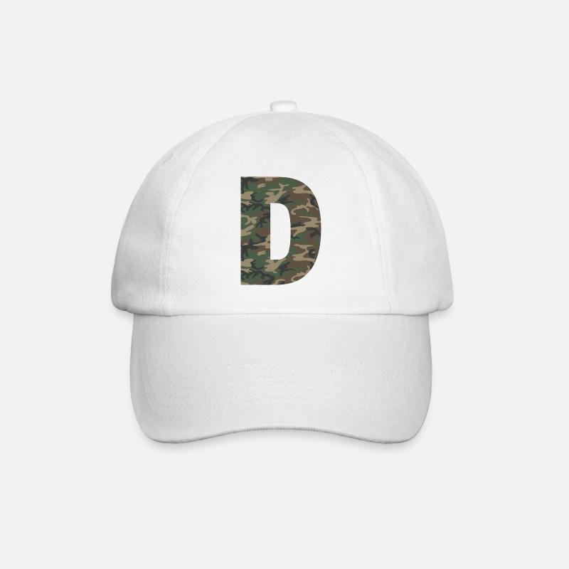 Lettre D difficile dans le motif de camouflage! - Casquette classique - blanc/blanc