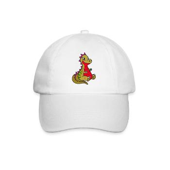 Dinosaurier Kinder Design - Baseballkappe - Weiß/Weiß - Vorne