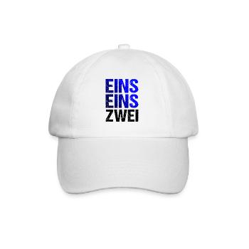 EINS EINS ZWEI Blaulicht Notruf - Baseballkappe - Weiß/Weiß - Vorne